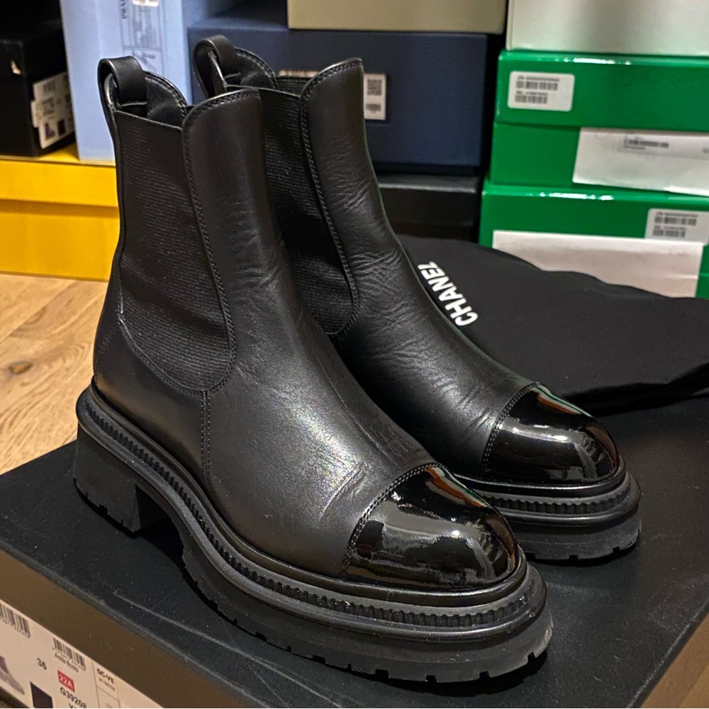 CHANEL Short Boots BLACK 36